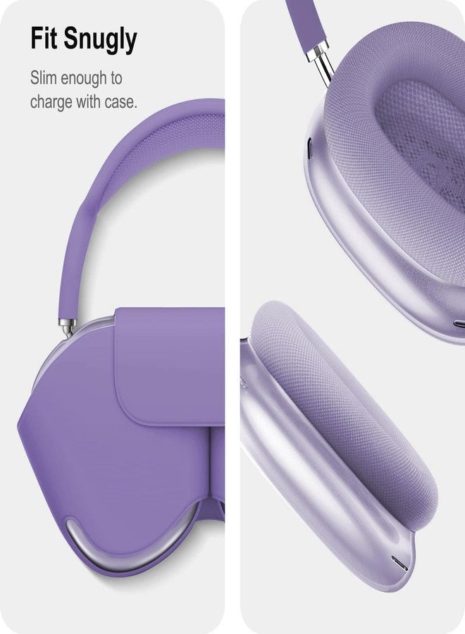 MOLOPPO Case Cover for AirPods Max Headphones, Silicone Ear Pad/Headband Cover/Clear Soft TPU Ear Cups, [3 in 1] Accessories Protector for Apple for AirPod Max (2024/2020),Purple - Image 5